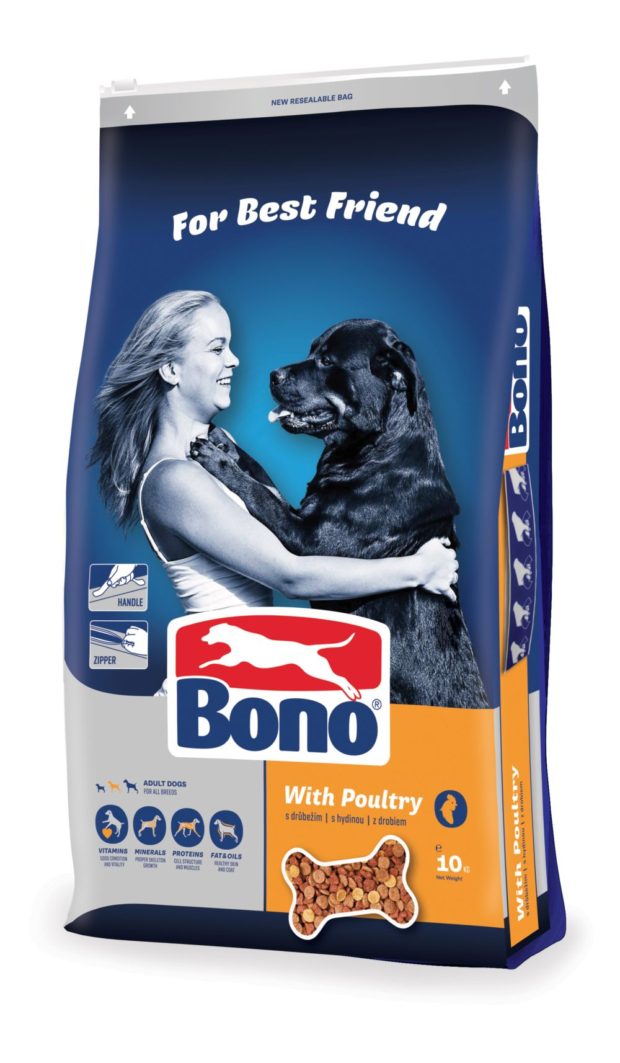 Inovace obalu Bono granulí pro psy se speciálním zipem